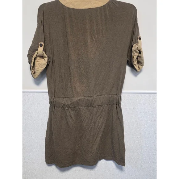 Women's Uniqlo Brown & Beige Tunic Top M - Picture 6 of 6
